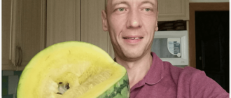 олег буянов с желтым арбузом